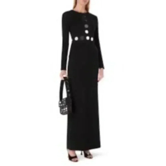 Staud Asher Long Sleeve Maxi Dress Black Size Small - Picture 5 of 9